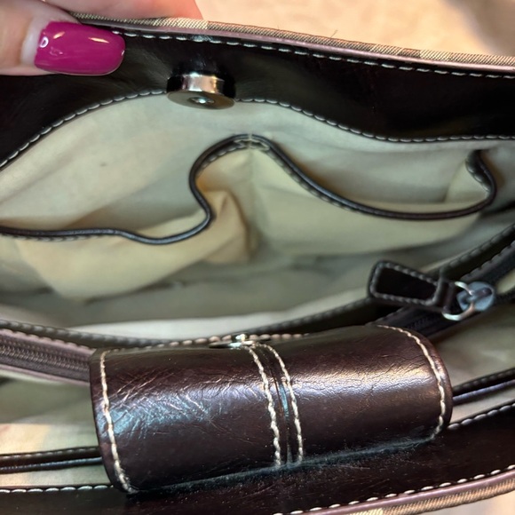 Nine & Co. Shoulder Bag Brown Tan Geometric Silver-Tone Hardware Classic - Picture 14 of 16